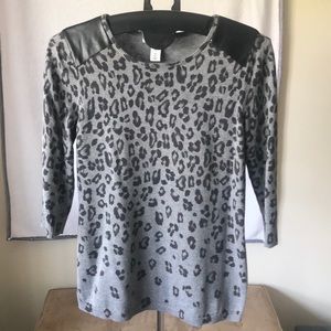 Gray and black leopard sweater